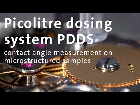 Picolitre Dosing System PDDS — contact angle measurement on microstructured samples