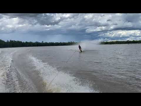 Emily Brodigan carving up Yarrie Lake