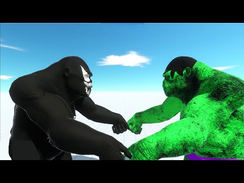 HULK GORO vs VENOM GORO DEATH FIGHT - Animal Revolt Battle Simulator