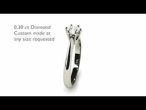 6 Prongs Solitaire Ring Diamond 0.30ct Vs1/H