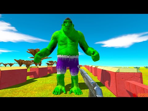 FPS AVATAR WITH RIFLE vs HULK GORO DEATH RUN - Animal Revolt Battle Simulator