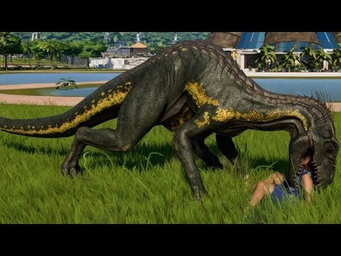 Jurassic World Evolution - Indoraptor & Indominus Rex Camouflage Breakout & Fight! (1080p 60FPS)