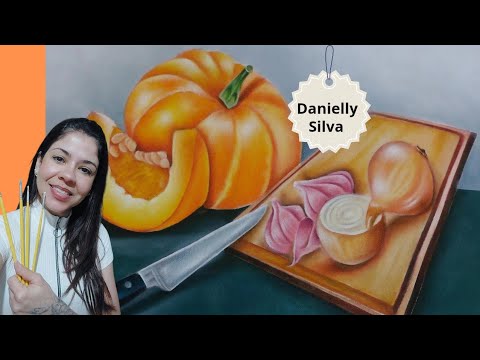 🔴 Como Pintar Abóbora Moranga Pintura Realista 