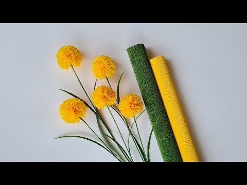 How To Make Billy Button Paper Flower / Paper Flower / Góc nhỏ Handmade