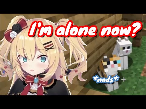 KMC Stuffs - A Cat Nods When Haachama Was Asking If She's Alone In Minecraft [Hololive/English Sub]