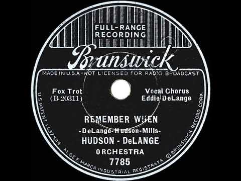 1936 Hudson-DeLange - Remember When (Eddie DeLange, vocal)