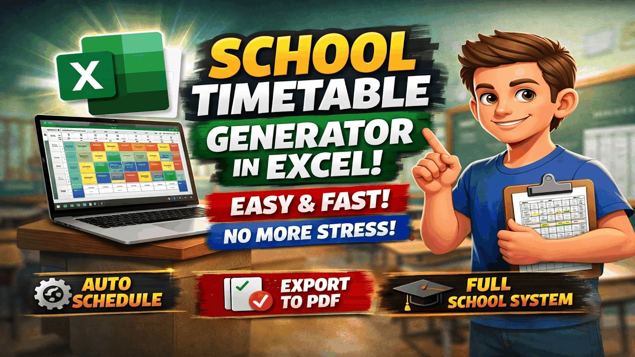 School Timetable Generator in Excel | Automatic Timetable System