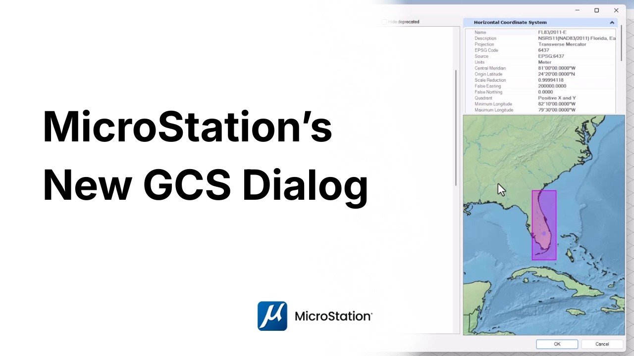What's New in MicroStation 2026: GCS Dialog