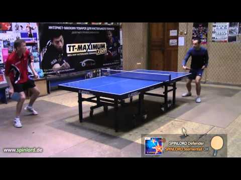 SPINLORD Sternenfall OX block and chop-block against topspin on SPINLORD Defender