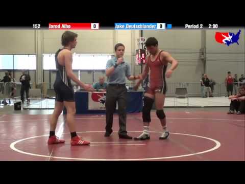 Jarod Albo vs. Jake Deutschlander at 2013 West Jr. Reg. - GR (High School)