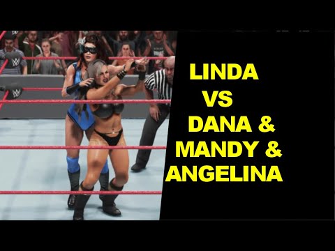 WWE 2K19 Linda vs Dana Brooke & Angelina & Mandy Rose - 3 on 1