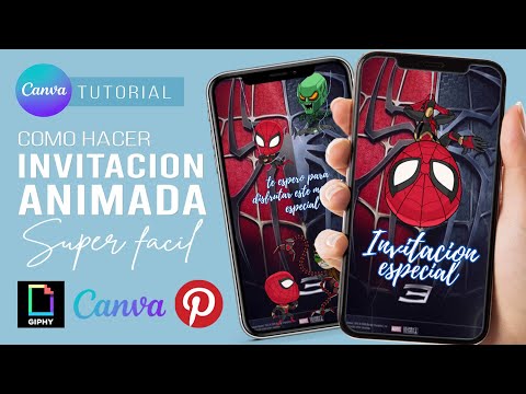 How to make a very EASY ANIMATED INVITATION to send by WHATSAPP with CANVA + GIPHY + PINTEREST