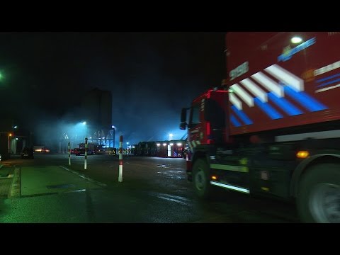 Grote brand bij veevoederbedrijf De Heus in Andel: zwarte rookpluimen trokken richting Gelderland