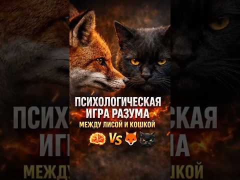 Психологическая игра разума: лиса против кошки 🐾 #животные #кот #лиса #хищник #wildlife #shorst