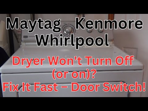 Whirlpool Maytag Kenmore Dryer Not Turning Off? Fix It with Door Switch Replacement (3406107)