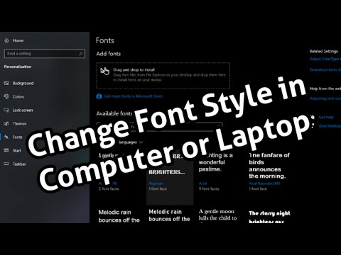 How To Change Font Style in Computer || How to change the default Windows 10 system font | 2021