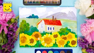 Смотреть онлайн Урок поэтапного рисования красками для детей 7-9 лет