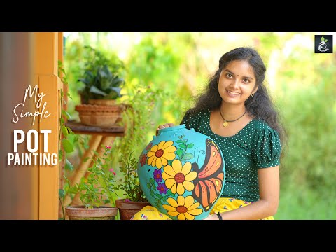 Simple and Easy  Pot Painting | Mud pot Art work | Traditional Life of Nami | Village artist.
