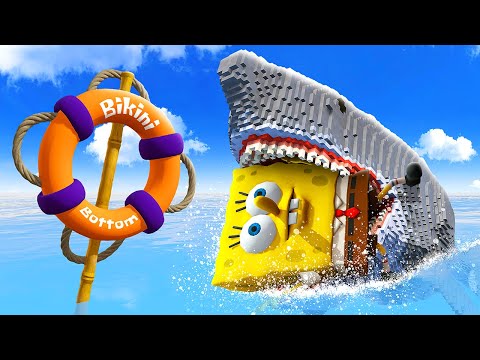 Shark EATS SpongeBob Squarepants - Teardown Mods Gameplay