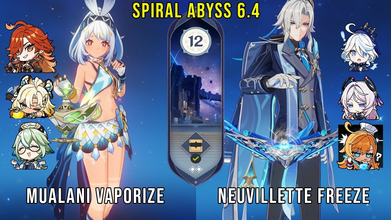 C0 Mualani Vaporize and C0 Neuvillette Freeze | Genshin Impact Abyss 6.4 Floor 12 9 Stars