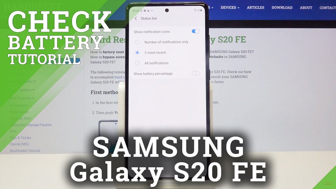 How to Enable Battery Percentage in SAMSUNG Galaxy S20 FE – Check Battery Level
