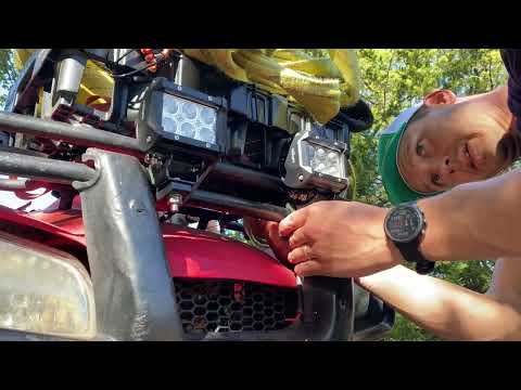Installing LED Cube Lights on Our Honda Rancher Four Wheeler