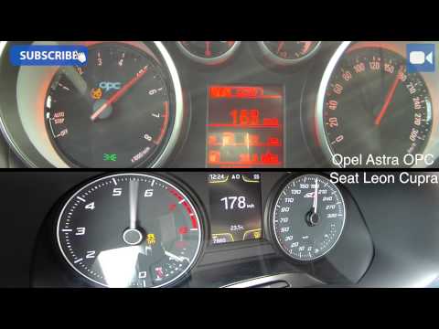 Seat Leon Cupra 280 vs Opel Astra OPC 0-255 km/h Acceleration BATTLE!
