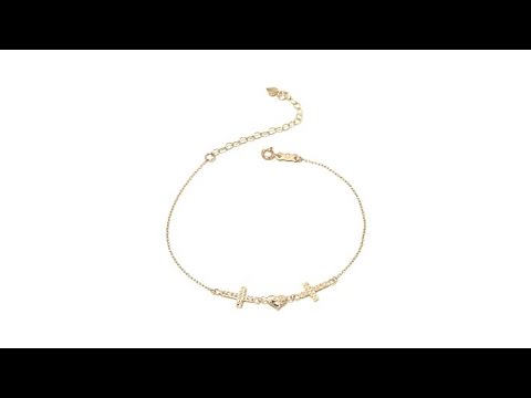 Michael Anthony Jewelry 10K Heart and Cross 7" Bracelet