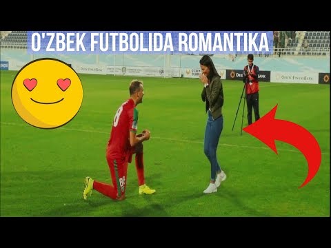 O'zbek futbolida Romantika: Igor Yelich maydonda o'z sevgilisining qo'lini so'radi!