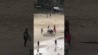 Video appears to show shark chasing boy in waters of Australian beach