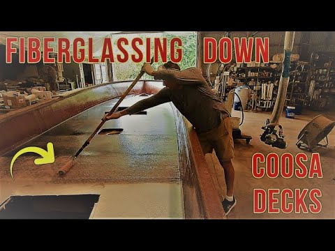 Ep.8 WE ARE BUILDING A NEW BOAT! HOW TO FIBERGLASS OVER A COOSA BOARD DECK