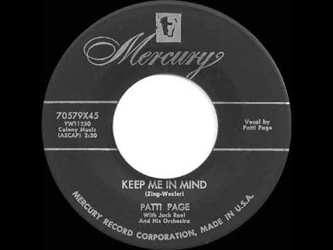 1955 HITS ARCHIVE: Keep Me In Mind - Patti Page (Burt Bacharach’s first song hit)