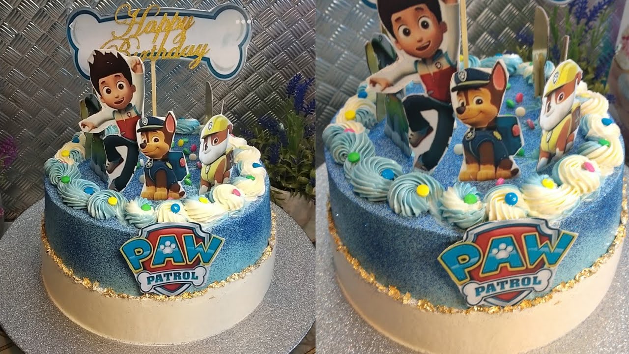 PAW PATROL CAK / PAT PATROUILLE SANS PÂTE À SUCRE كيك باط باطروي بالكريمة