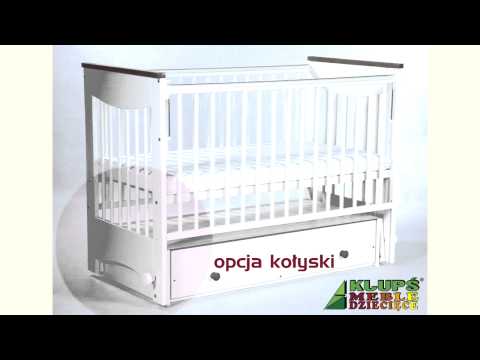 Bērnu gulta-šūpulis ar nolaižamu sānu un kasti 3 vienā Klups LUNA white