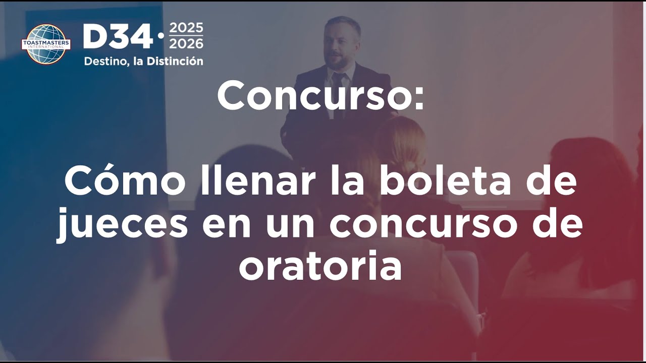¿Cómo llenar la boleta de jueces en un concurso de oratoria?
