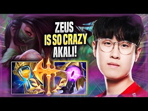ZEUS IS SO CRAZY WITH AKALI! - T1 Zeus Plays Akali TOP vs Tryndamere! | Season 2022