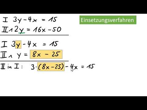Einsetzungsverfahren - lineare Gleichungen