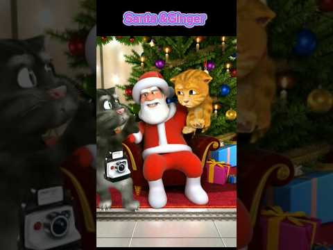 Talking Santa 🎅 &Ginger | Tom say : No No No 😁#funny #shorts #santaclaus