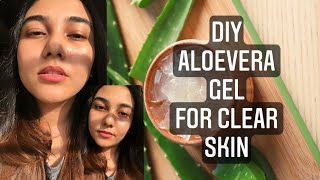 DIY ALOE VERA GEL FOR GLASS SKIN #clearskin #glassskin #everydaymakeup #nofoundation #nykaalipstick