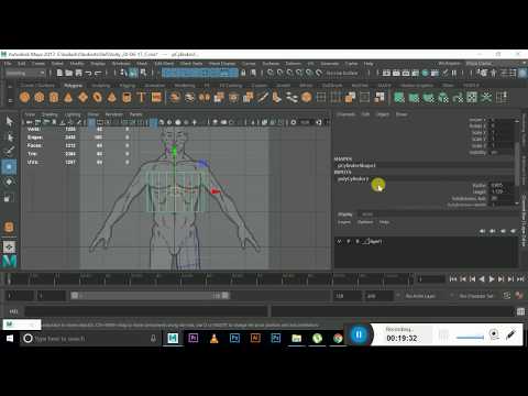 Autodesk Maya 2017  Character modeling tutorial  Part 1 - Upper Body and Leg