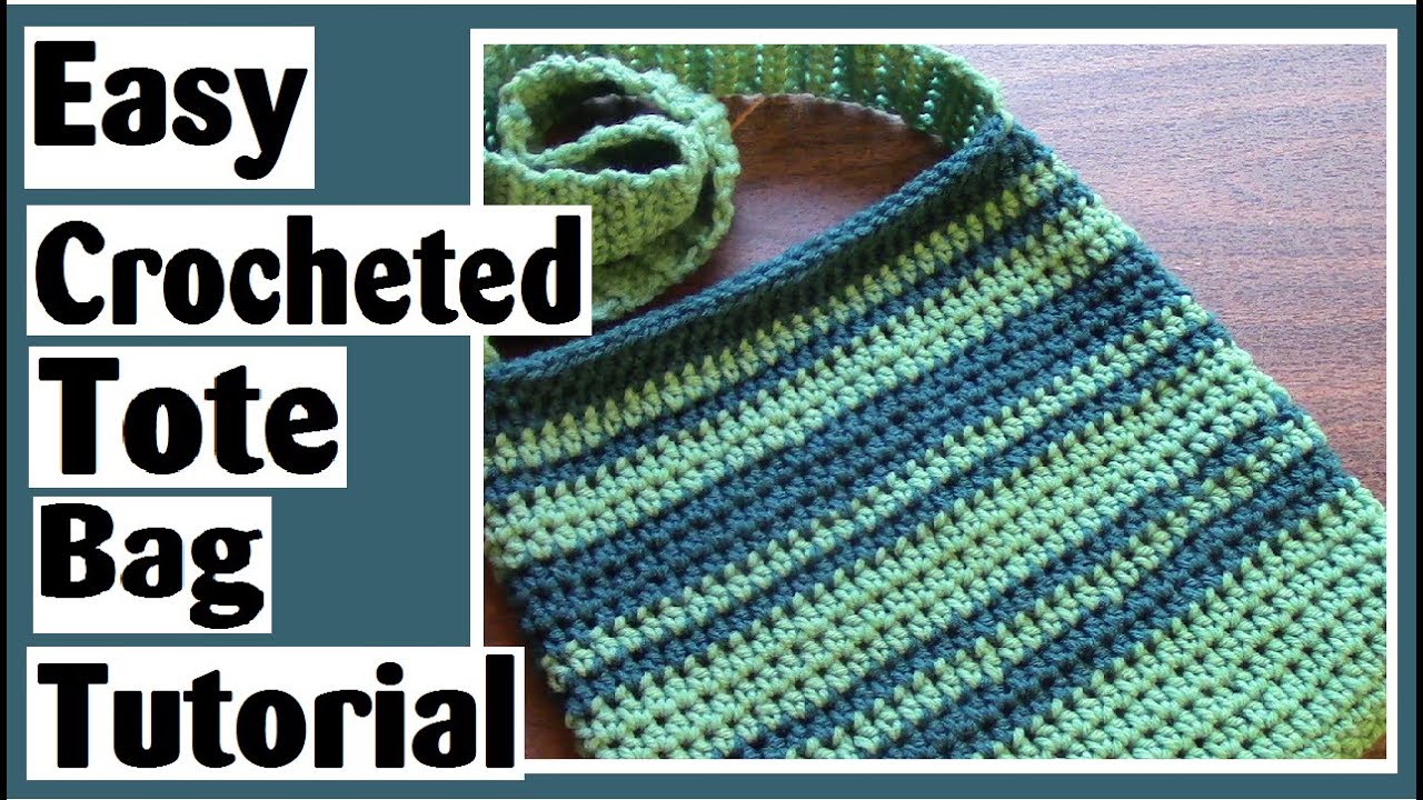 Easy Crocheted Tote Bag - How to Crochet Tutorial for Beginners