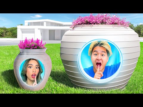 I Built TINY vs GIANT SECRET Rooms!