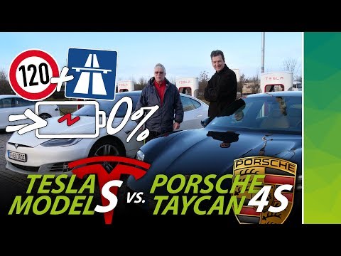 Porsche Taycan 4S vs Tesla Model S Raven: Range at 75 mph until battery 0%! EPA & WLTP comparison