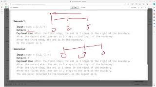 YouTube video '#LeetCode 3028 | Ant on the Boundary #Java'