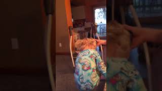 my daughter dancing to “shake your body down”.