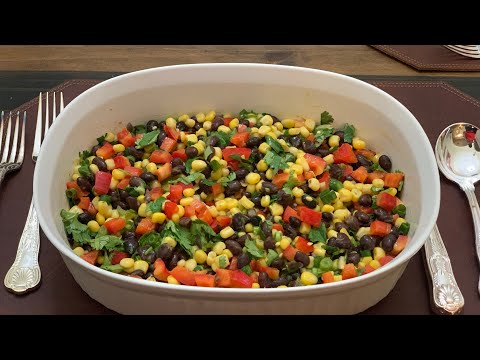 Ensalada Agridulce Con Frijoles Negros y Elote