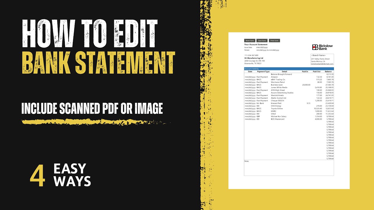4 Easy Ways to Edit Bank Statement PDF (including Scanned Statements)