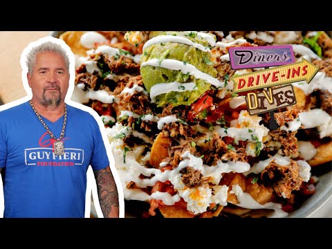 Guy Fieri Digs Into *Dynamite* Barbacoa Nachos in Ohio | Diners, Drive-Ins and Dives | Food Network