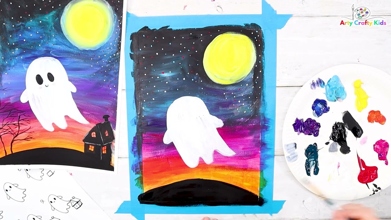 Ghost Painting Idea for Kids