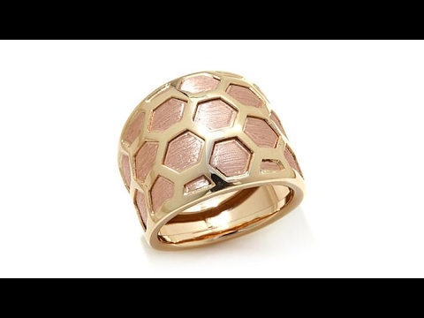 Passport to Gold 14K Rose and Yellow Gold Honeycomb Ring